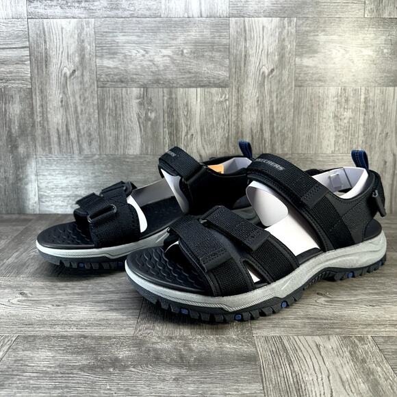 Skechers Relaxed Fit Prewitt Regdon Men\'s size 12 Black Strapped Sandals Trail main image 6